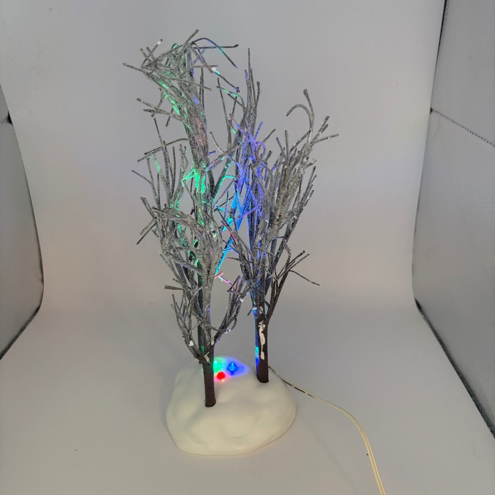 Department 56 Lighted Fresh Frost Trees White Multicolored Glitter